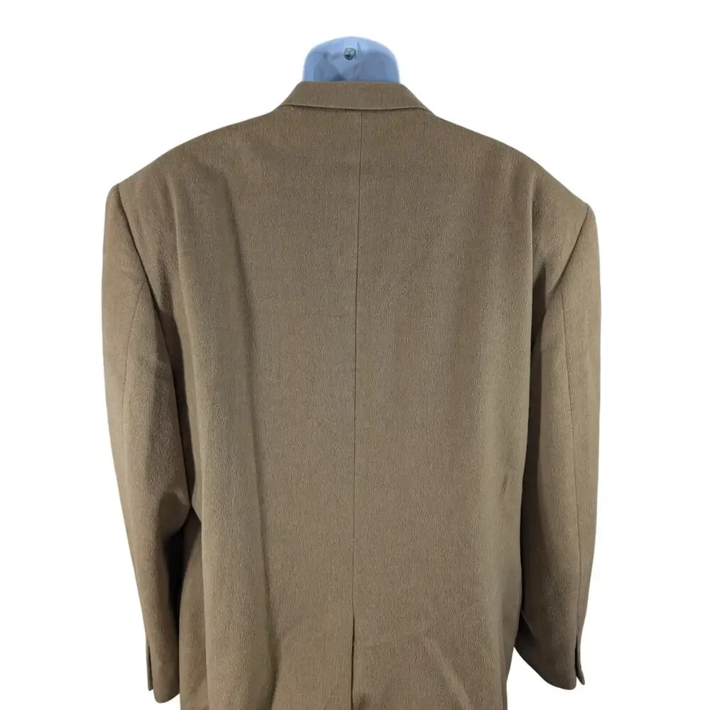 JOSEPH & FEISS! 100% CAMEL HAIR BEIGE/TAN 2 BUTTON, FULLY LINED JACKET! SZ 50XL